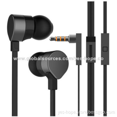 New stereo metal earphone with flat cable